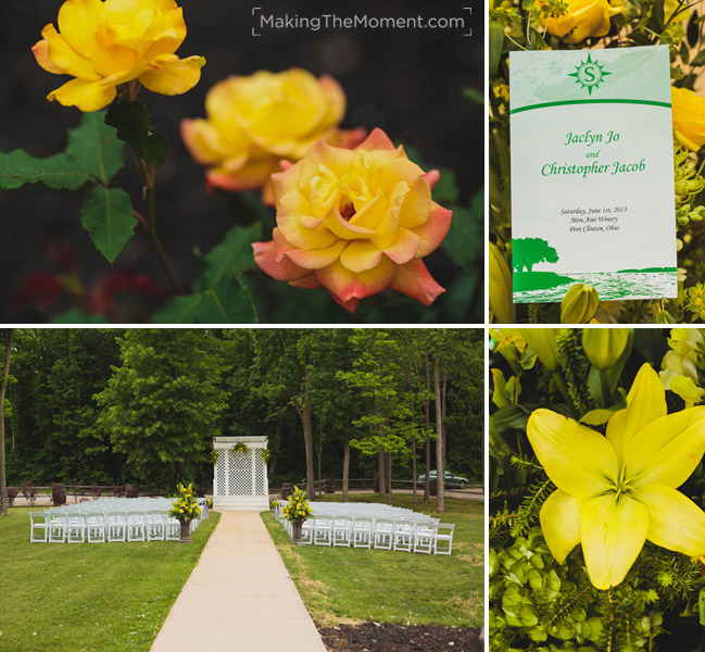 wedding ceremony at mon ami winery