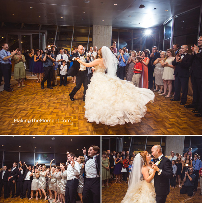 wedding reception at akron art museum