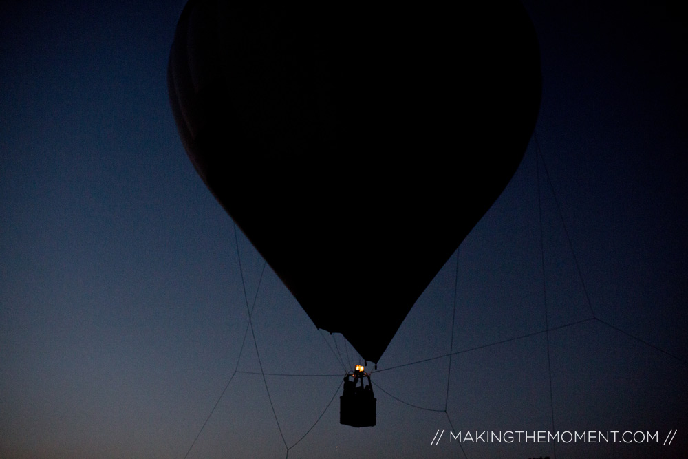 hot air balloon at wedding