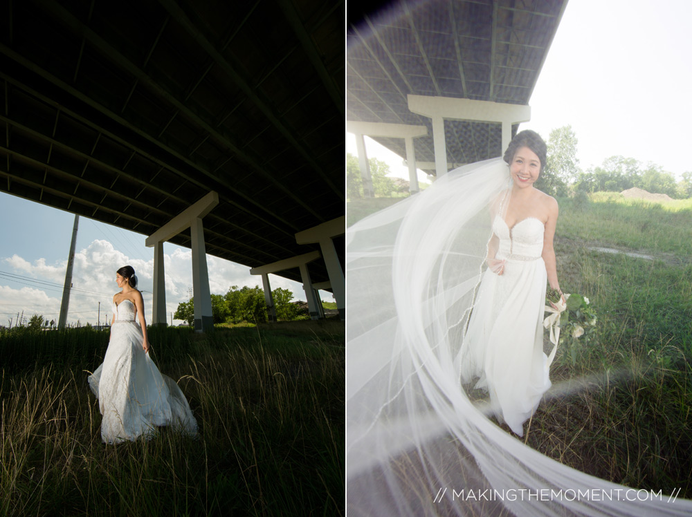 bride and wedding gown creative wedding photographer cleveland