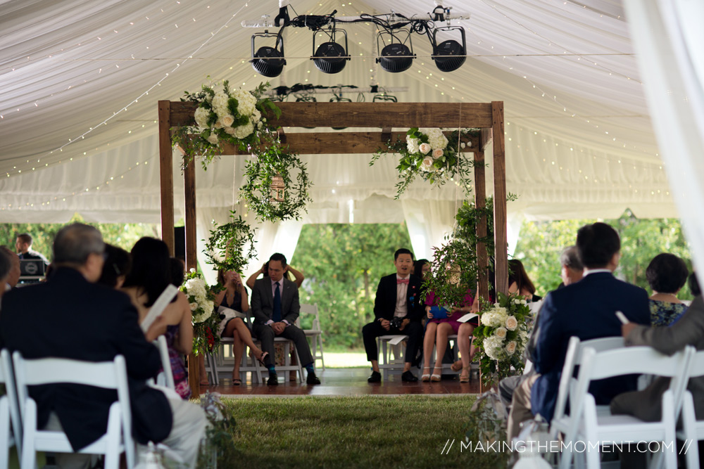 backyard tented wedding ceremony cleveland