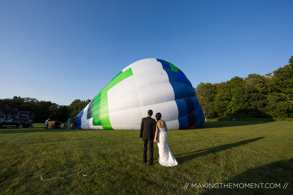 hot air balloon at wedding