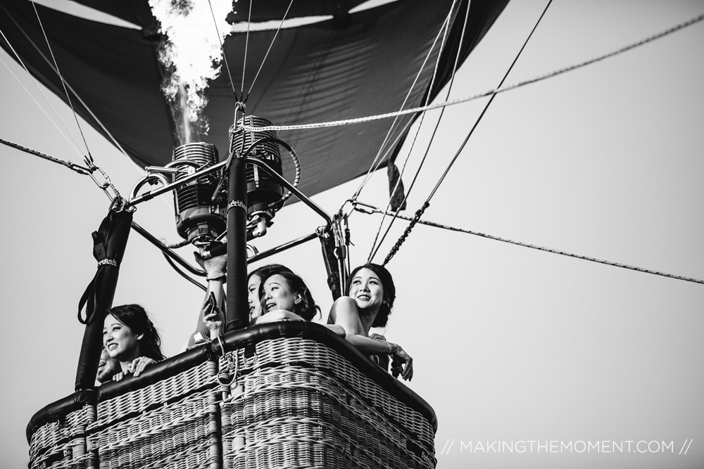 hot air balloon at wedding