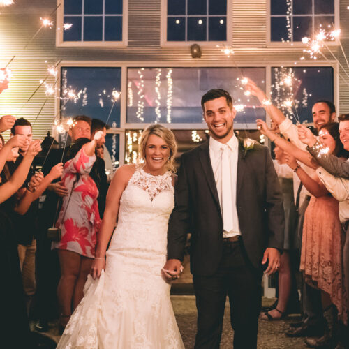 wedding sparkler exit photography