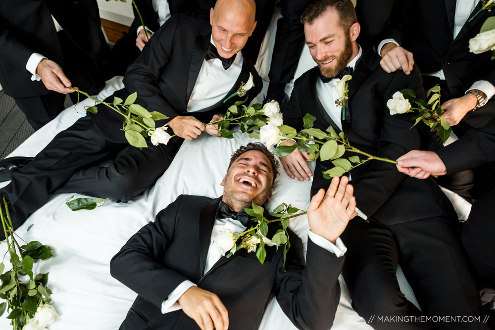 Groomsmen Getting Ready Fun Cleveland Photographer