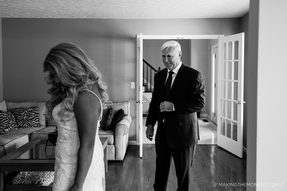 Candid Father First Look Cleveland Wedding