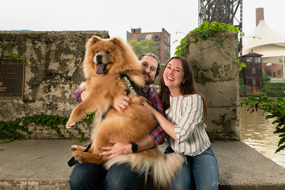 Fun Dog Engagement Session Downtown Cleveland