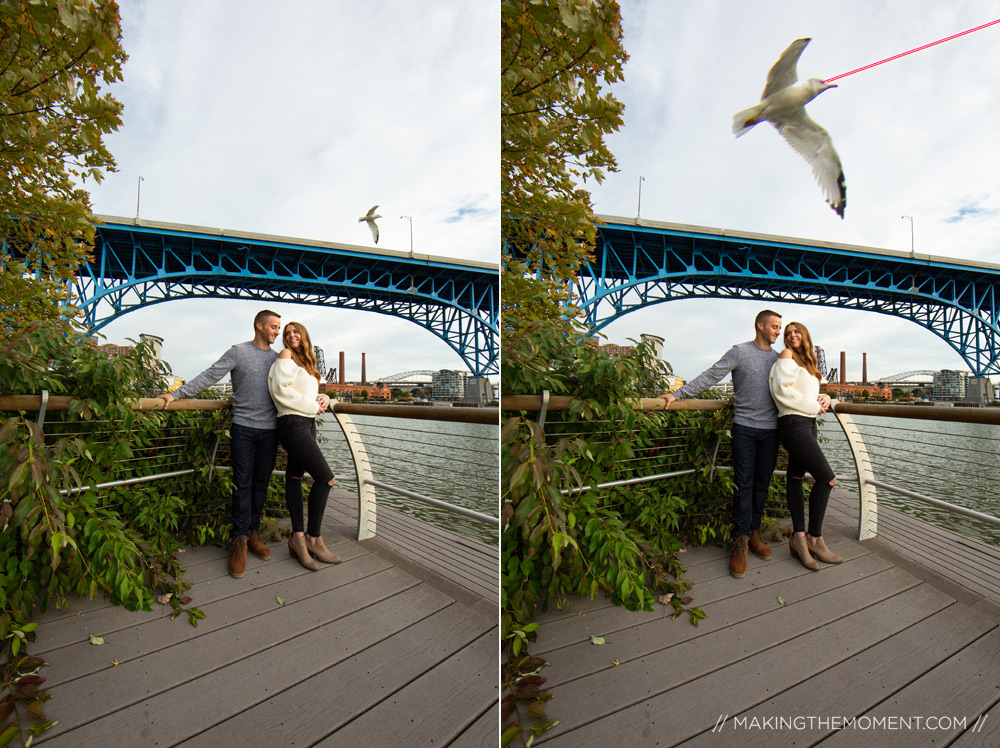 Downtown Cleveland Flats Engagement Sesssion