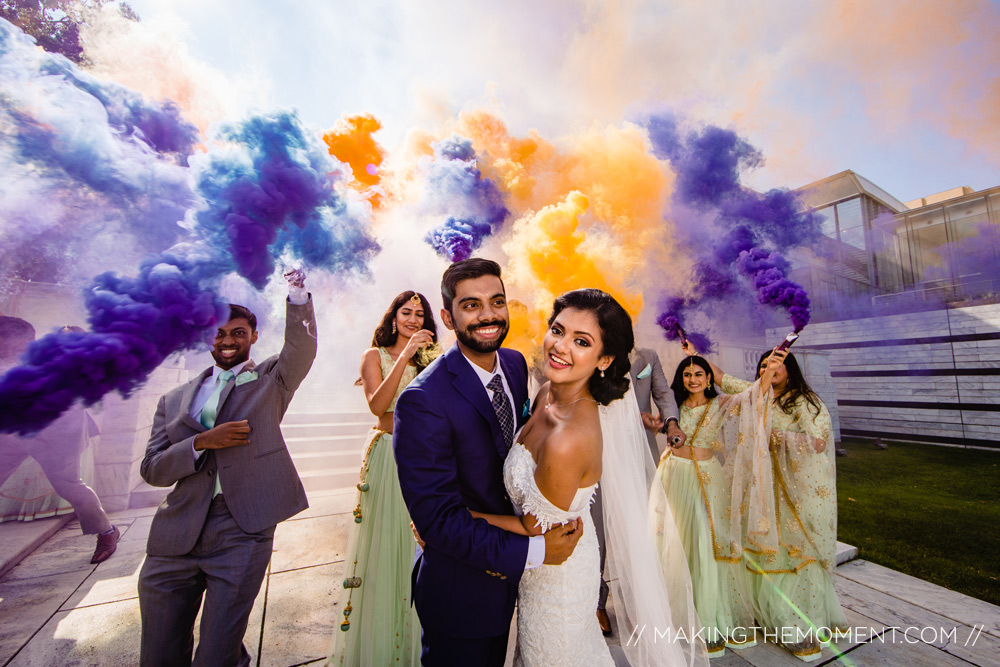 indian wedding photographer cleveland smoke bomb