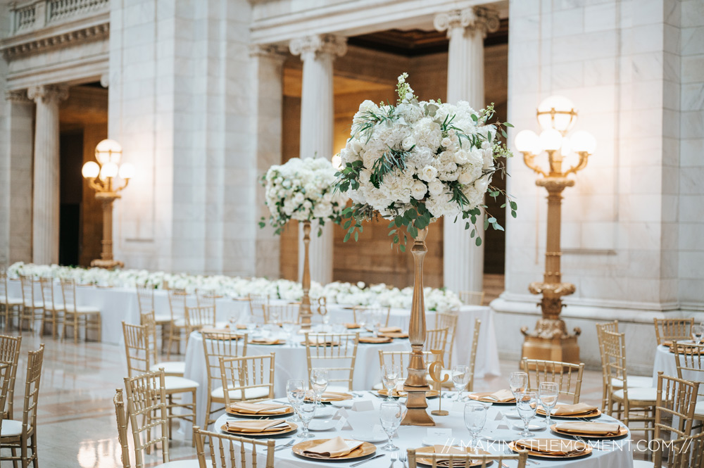 Old courthouse cleveland wedding reception flowers