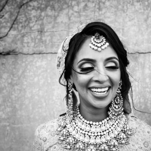 Black and White Indian Wedding Photo